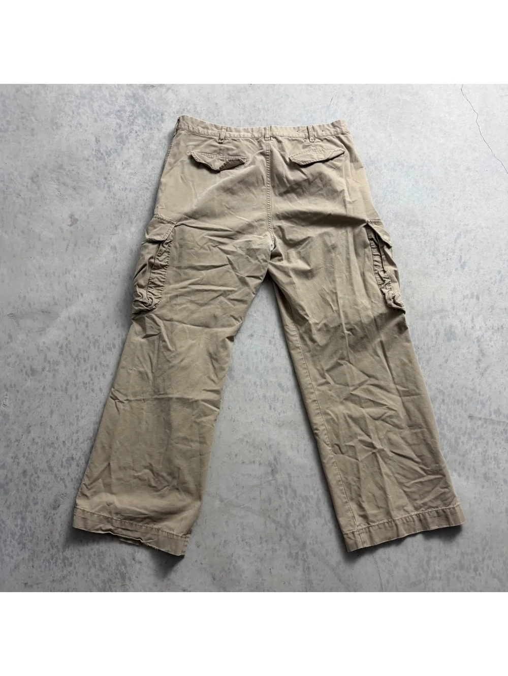 Y2K VTG Banana Republic Baggy Cargo Pants Sz. 38X32 (Fits 38X29) Khaki Wide Leg